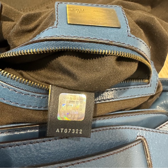 💗FENDI Blue Borse Leather Doctor Hobo Bag Authentic - Picture 11 of 16